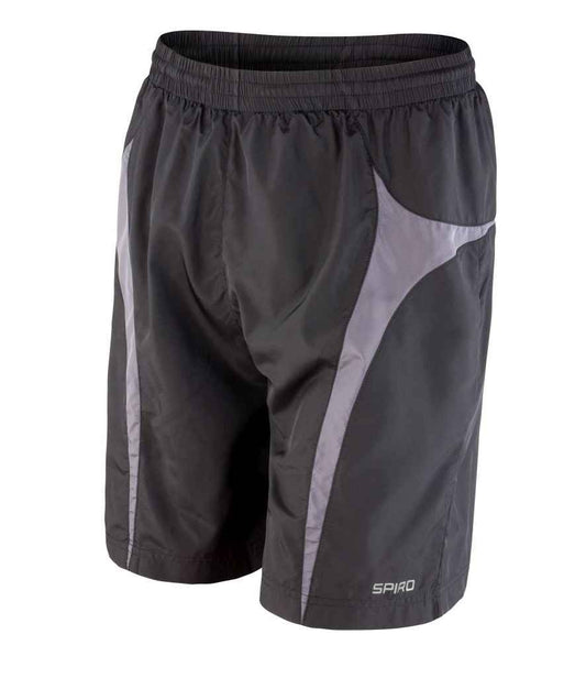 Spiro Micro-Lite Mesh Lined Team Shorts - Black/Grey (SR184M)