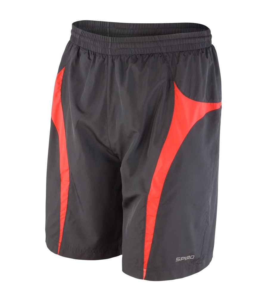 Spiro Micro-Lite Mesh Lined Team Shorts - Black/Red (SR184M)