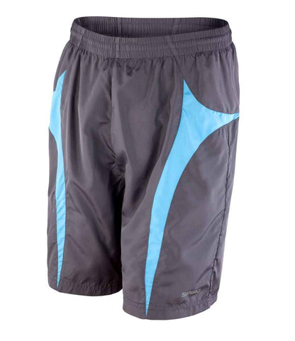 Spiro Micro-Lite Mesh Lined Team Shorts - Grey/Aqua (SR184M)