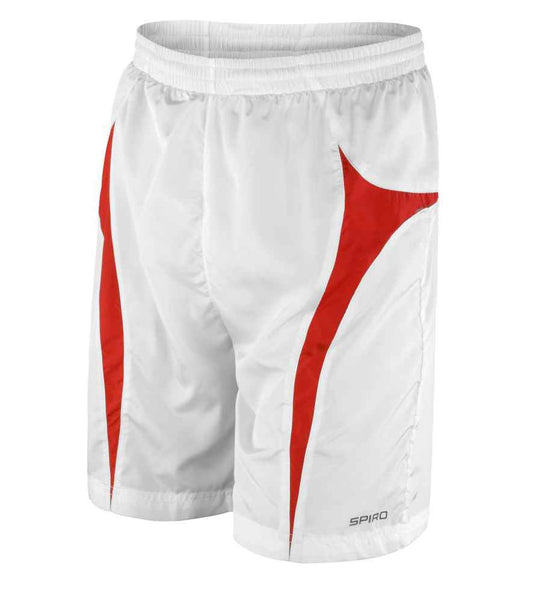 Spiro Micro-Lite Mesh Lined Team Shorts - White/Red (SR184M)