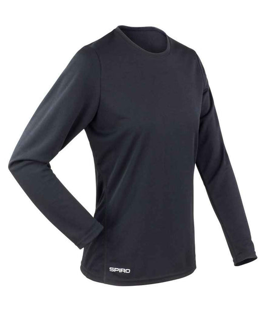 Spiro Ladies Performance Long Sleeve T-Shirt - Black (SR254F)