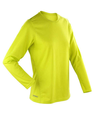 Spiro Ladies Performance Long Sleeve T-Shirt - Lime Green (SR254F)