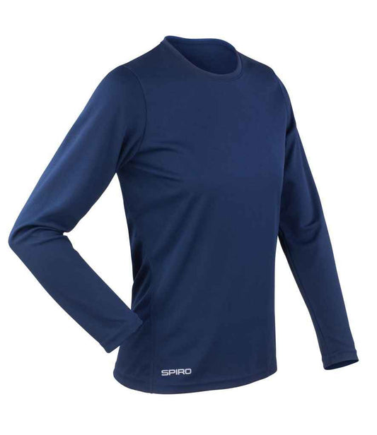 Spiro Ladies Performance Long Sleeve T-Shirt - Navy (SR254F)