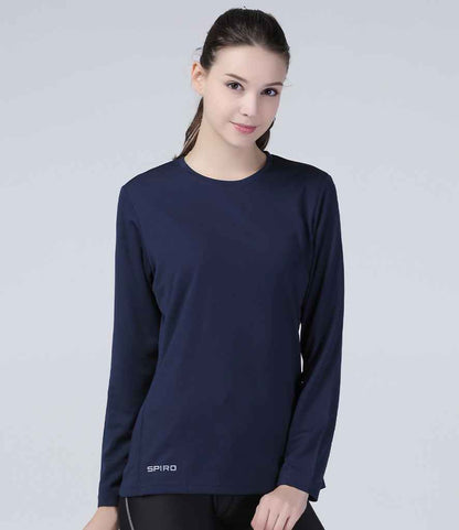 Spiro Ladies Performance Long Sleeve T-Shirt - Navy (SR254F)