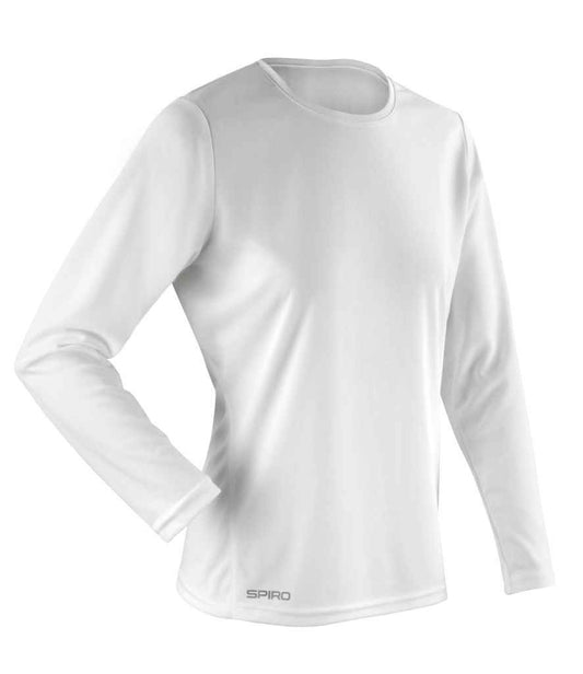 Spiro Ladies Performance Long Sleeve T-Shirt - White (SR254F)