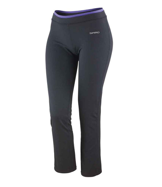 Spiro Ladies Fitness Trousers - Black/Lavender (SR275F)
