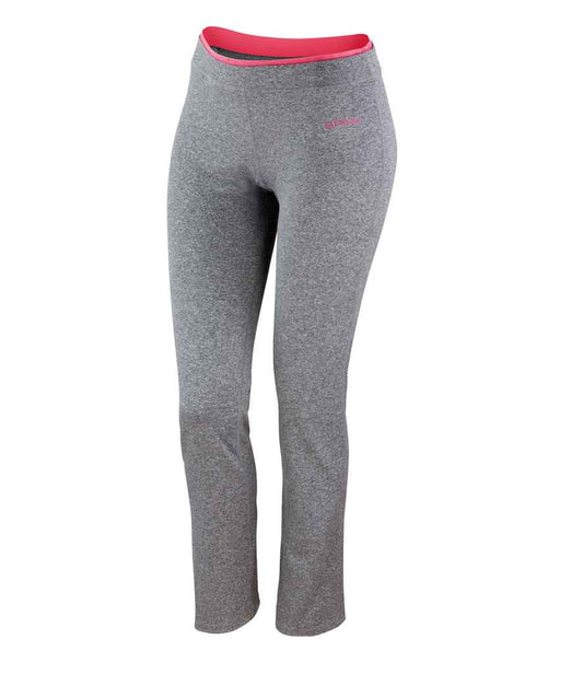 Spiro Ladies Fitness Trousers - Sport Grey/Hot Coral (SR275F)