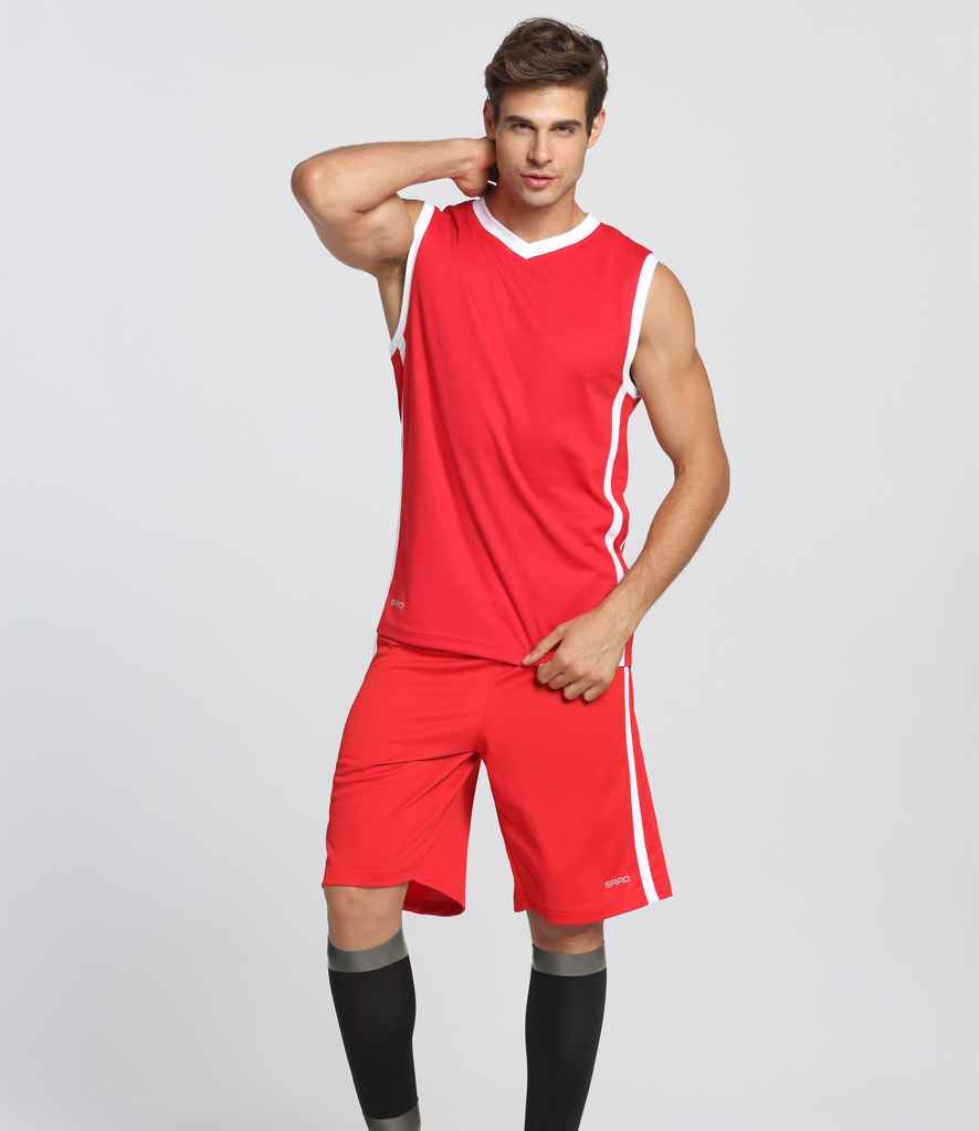 Spiro Basketball Top - Red/White (SR278M)