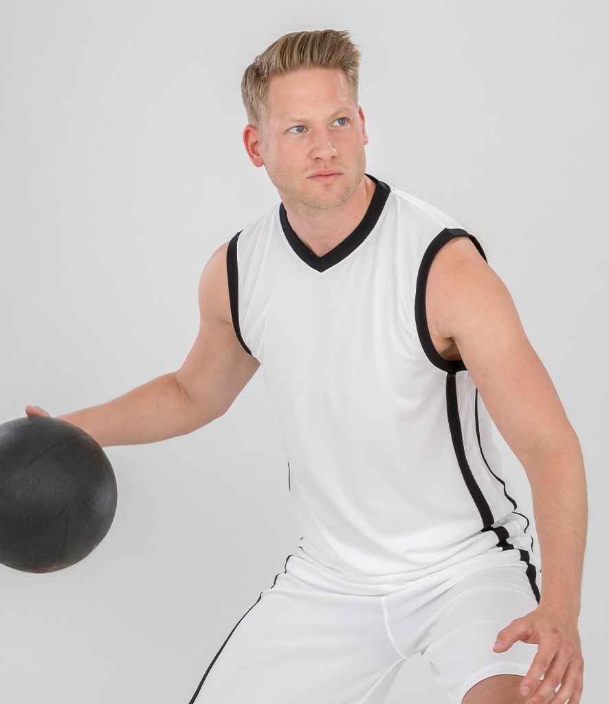 Spiro Basketball Top - White/Black (SR278M)
