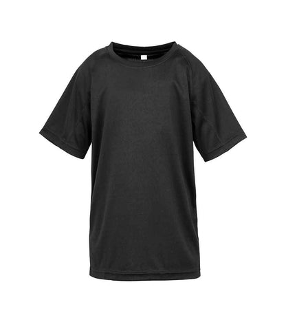 Spiro Kids Impact Performance Aircool T-Shirt - Black (SR287B)