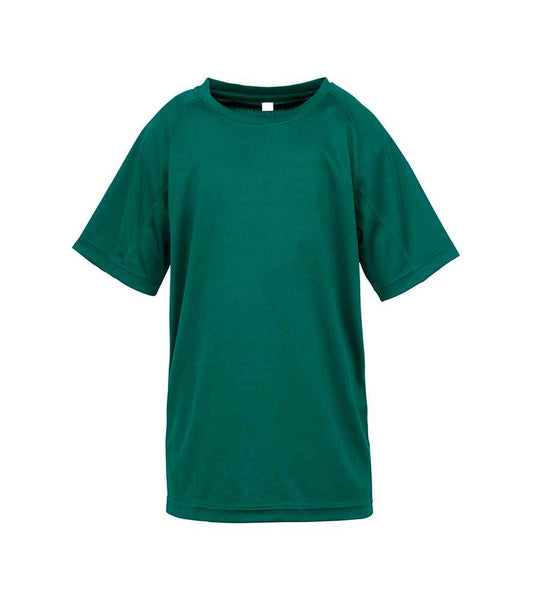 Spiro Kids Impact Performance Aircool T-Shirt - Bottle Green (SR287B)
