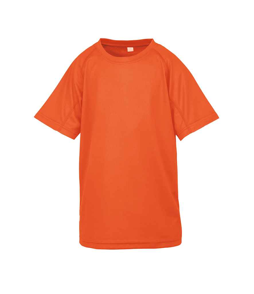 Spiro Kids Impact Performance Aircool T-Shirt - Flo Orange (SR287B)