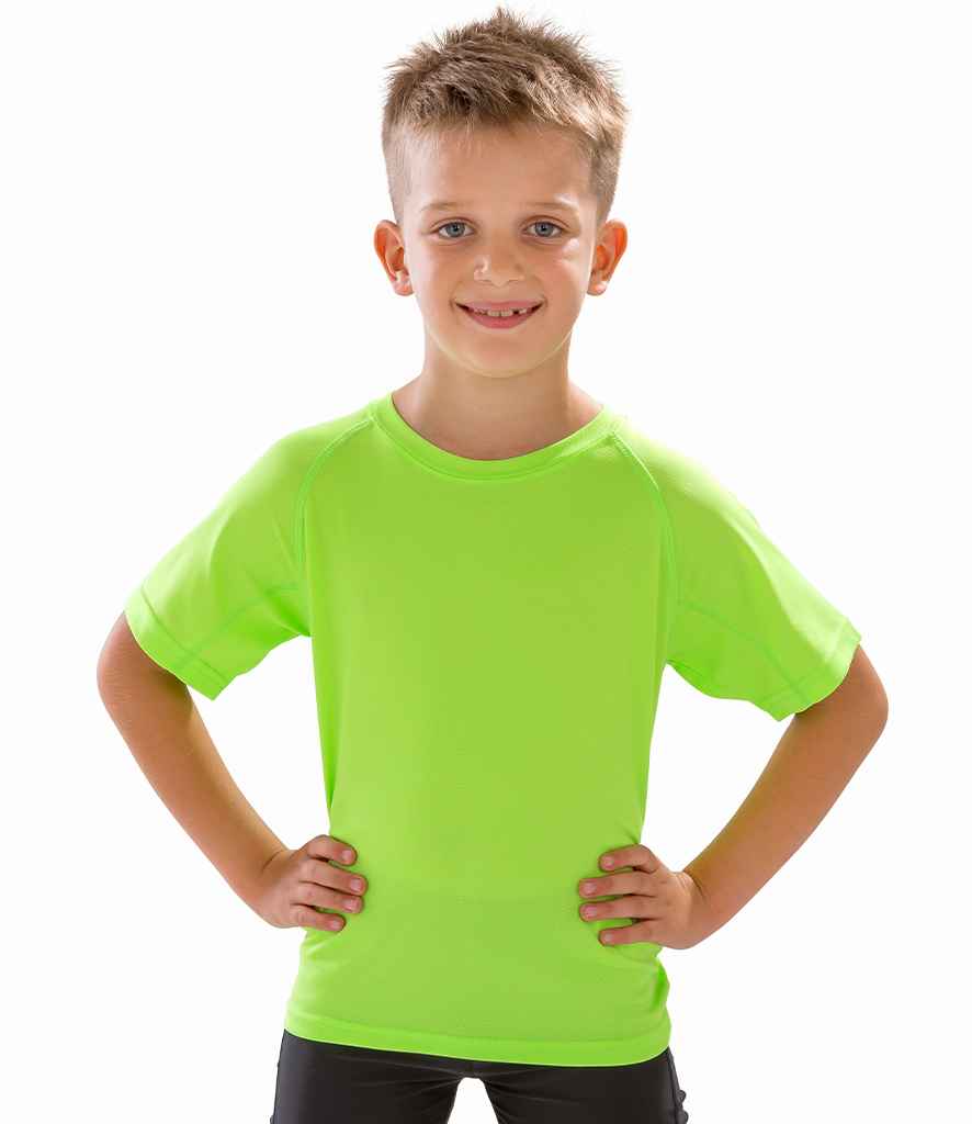 Spiro Kids Impact Performance Aircool T-Shirt - Lime Green (SR287B)