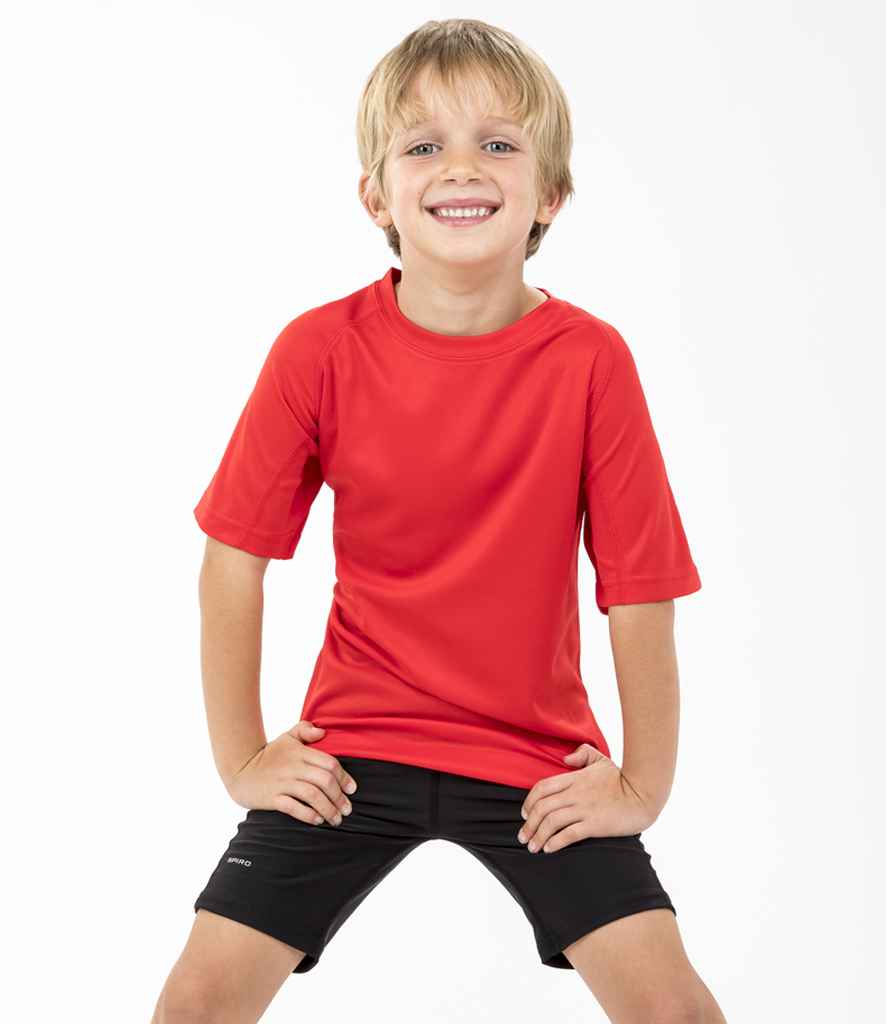 Spiro Kids Impact Performance Aircool T-Shirt - Red (SR287B)