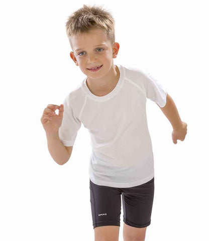 Spiro Kids Impact Performance Aircool T-Shirt - White (SR287B)