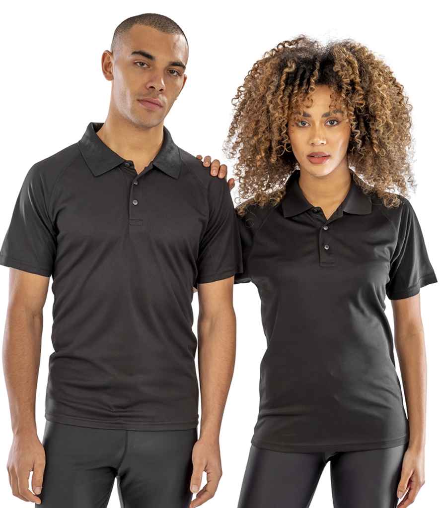Spiro Impact Performance Aircool Polo Shirt - Black (SR288)