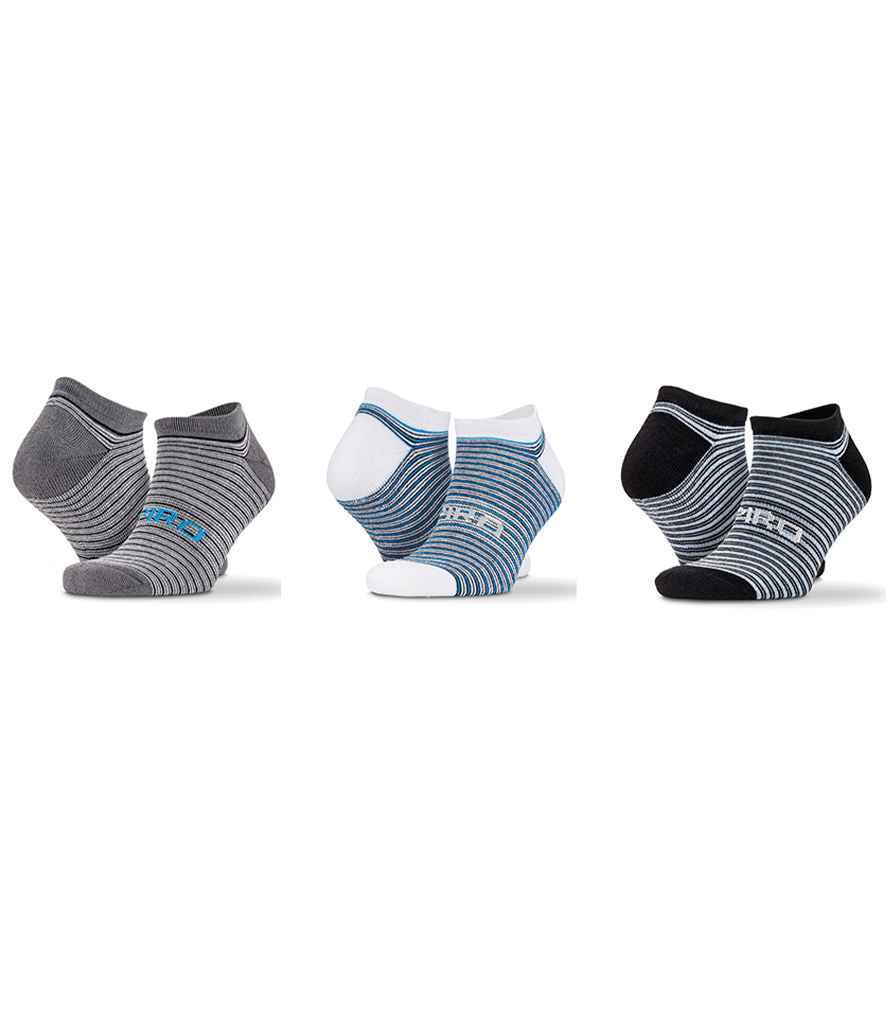 Spiro 3 Pack Mixed Stripe Sneaker Socks - Mixed (SR295)