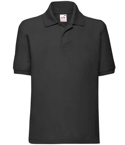 Fruit of the Loom Kids Poly/Cotton Piqué Polo Shirt - Black (SS11B)