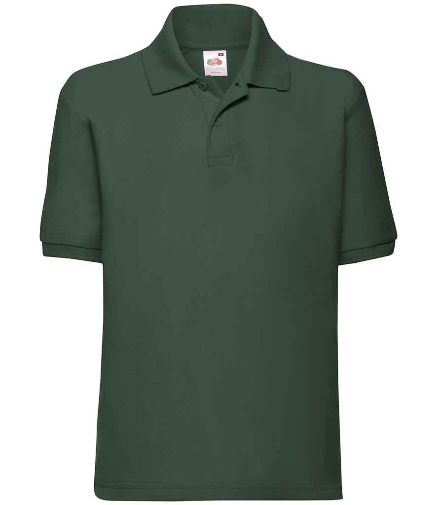 Fruit of the Loom Kids Poly/Cotton Piqué Polo Shirt - Bottle Green (SS11B)