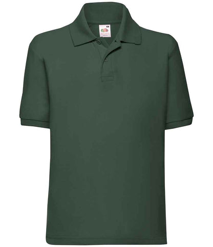 Fruit of the Loom Kids Poly/Cotton Piqué Polo Shirt - Bottle Green (SS11B)