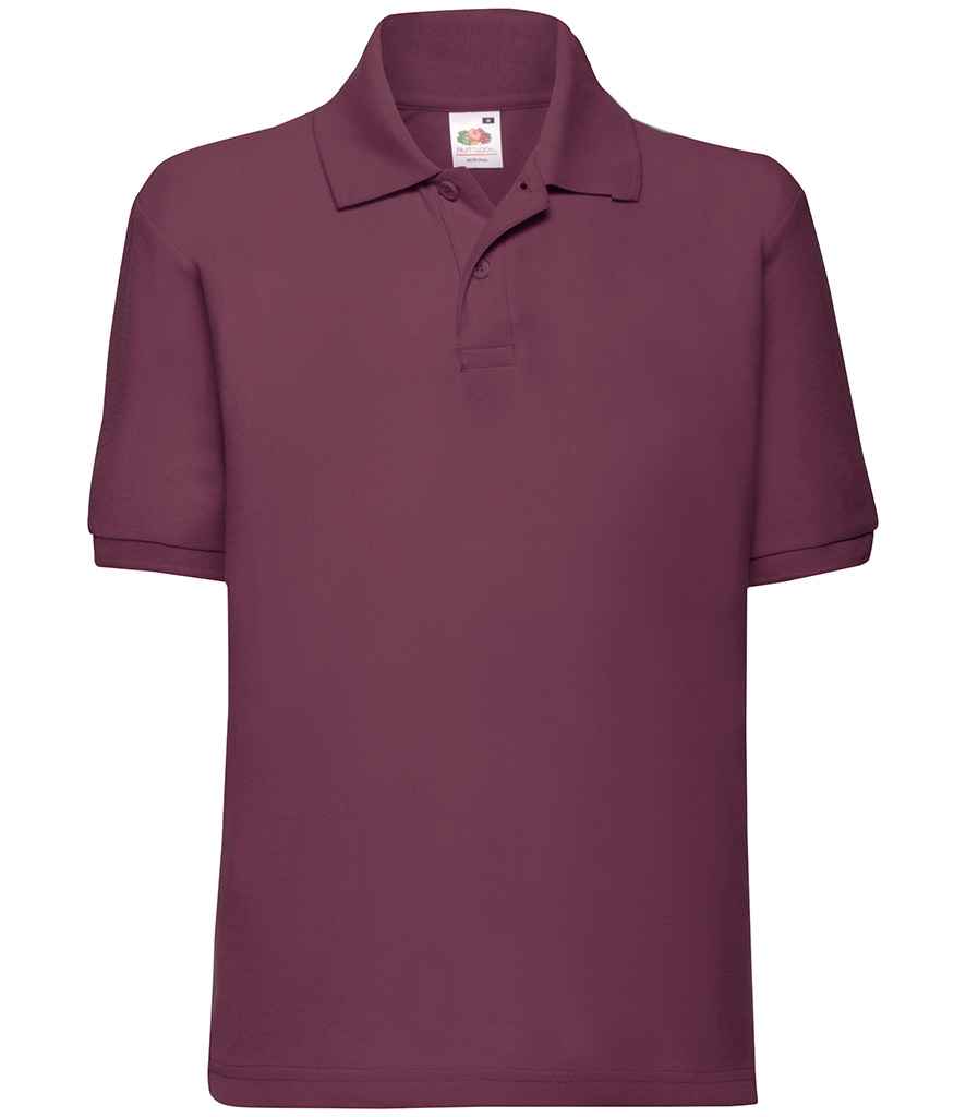Fruit of the Loom Kids Poly/Cotton Piqué Polo Shirt - Burgundy (SS11B)