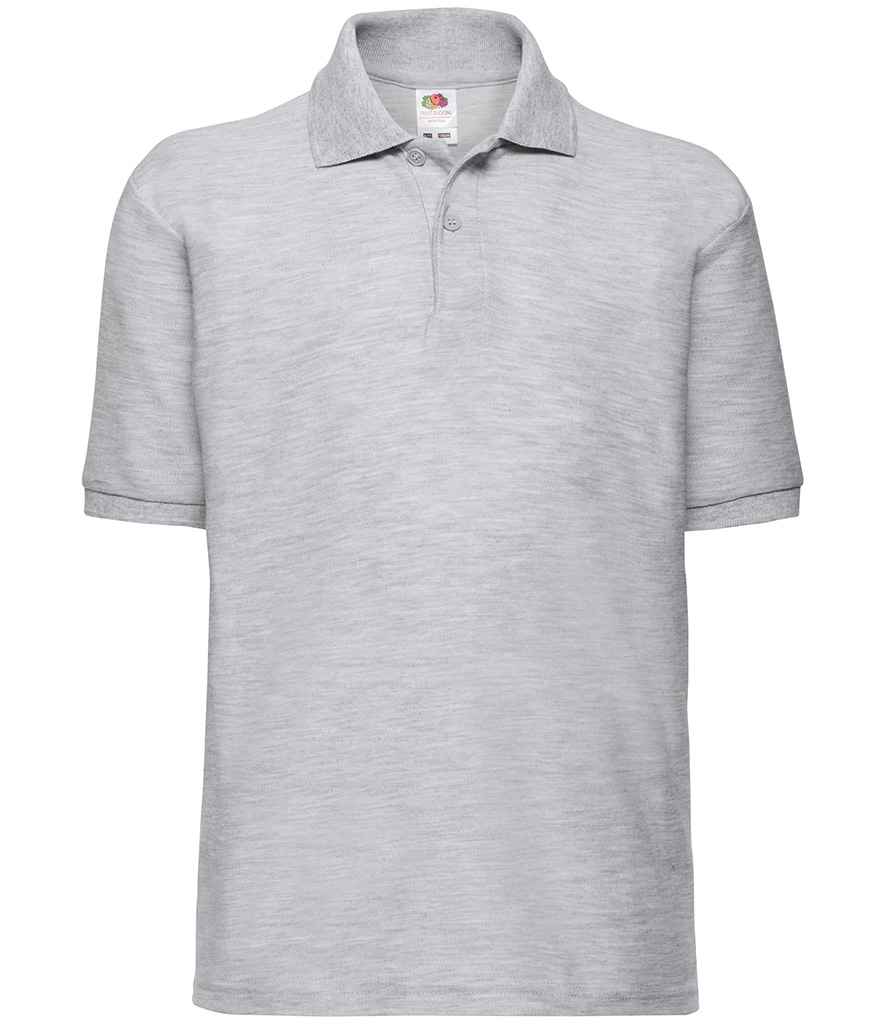 Fruit of the Loom Kids Poly/Cotton Piqué Polo Shirt - Heather Grey (SS11B)