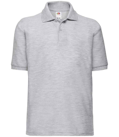 Fruit of the Loom Kids Poly/Cotton Piqué Polo Shirt - Heather Grey (SS11B)