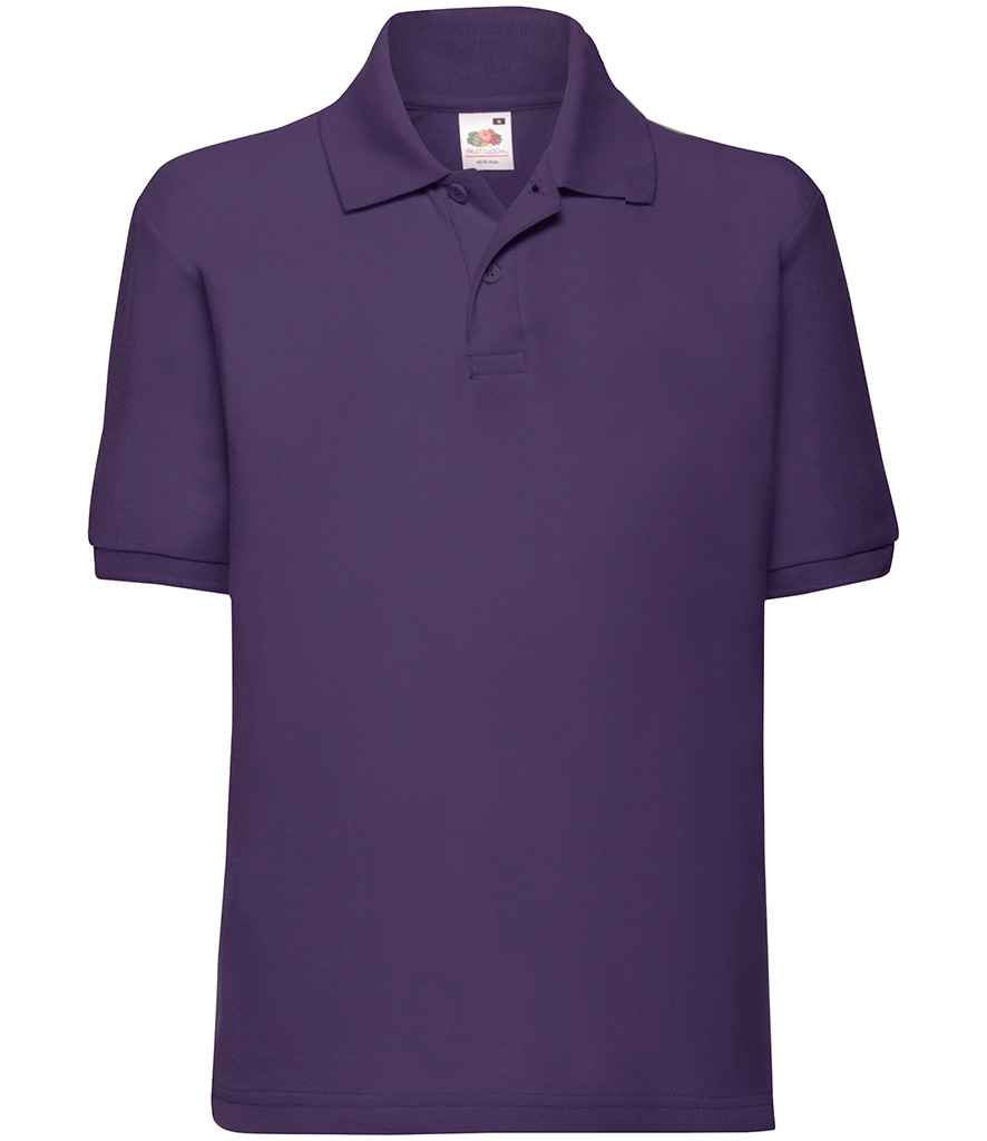 Fruit of the Loom Kids Poly/Cotton Piqué Polo Shirt - Purple (SS11B)