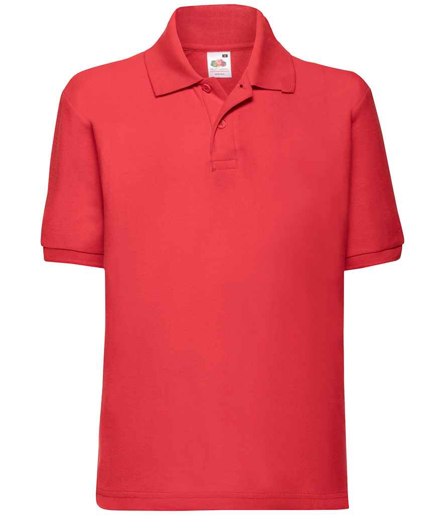 Fruit of the Loom Kids Poly/Cotton Piqué Polo Shirt - Red (SS11B)