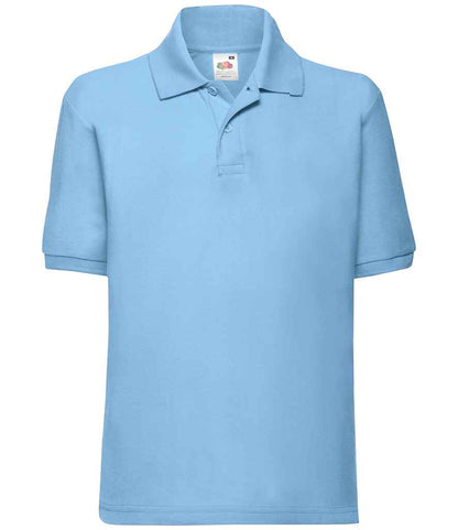 Fruit of the Loom Kids Poly/Cotton Piqué Polo Shirt - Sky Blue (SS11B)