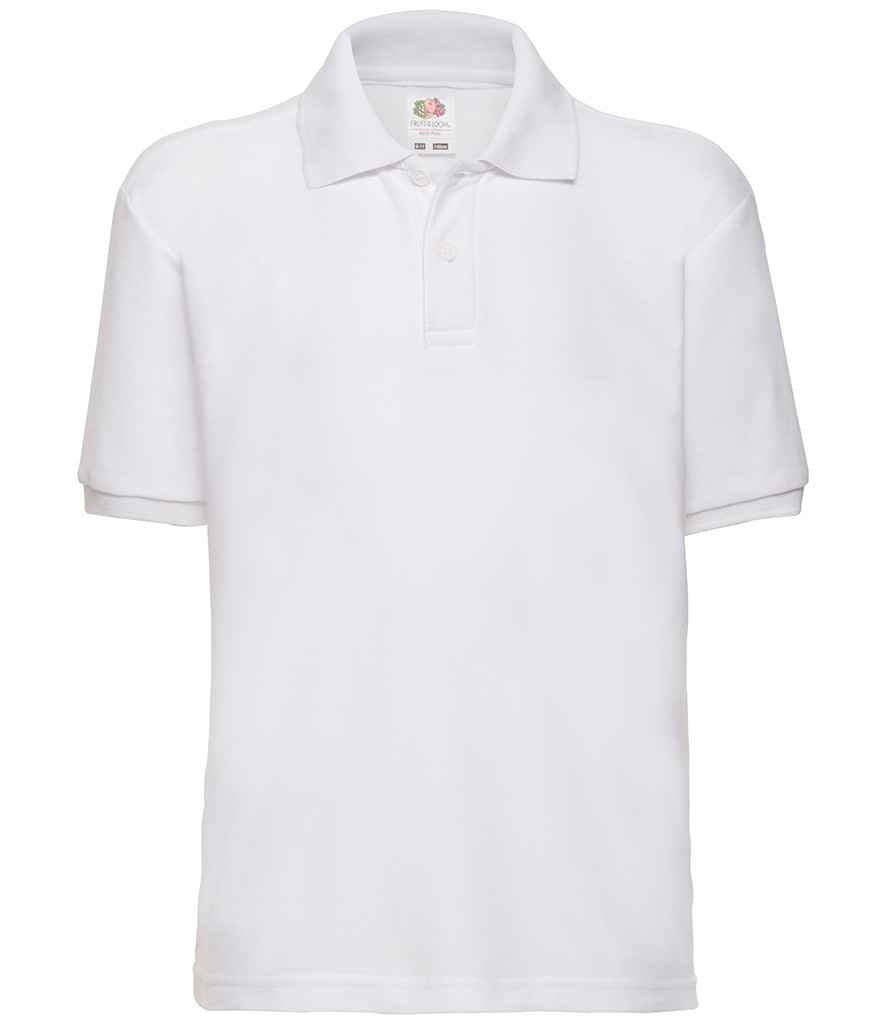 Fruit of the Loom Kids Poly/Cotton Piqué Polo Shirt - White (SS11B)