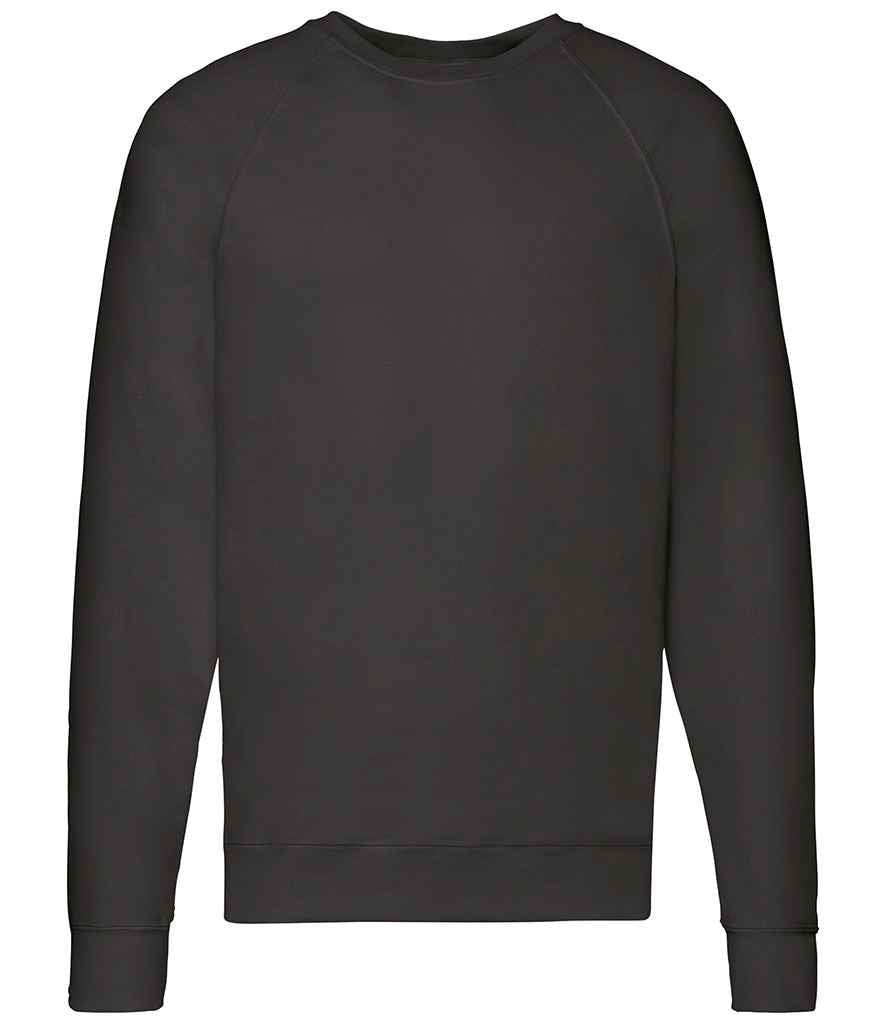 Fruit of the Loom Lightweight Raglan Sweatshirt - Black (SS120)