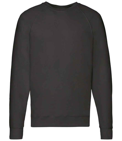 Fruit of the Loom Lightweight Raglan Sweatshirt - Black (SS120)