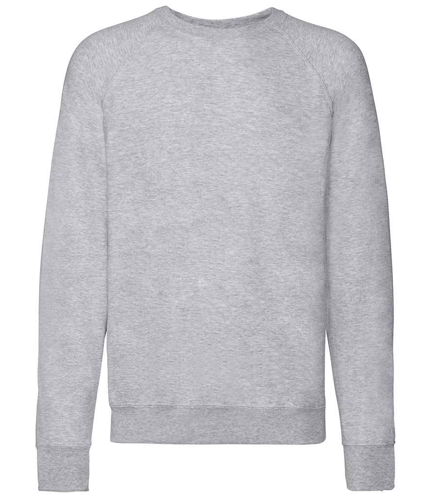 Fruit of the Loom Lightweight Raglan Sweatshirt - Heather Grey (SS120)