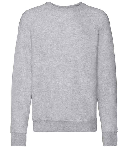 Fruit of the Loom Lightweight Raglan Sweatshirt - Heather Grey (SS120)