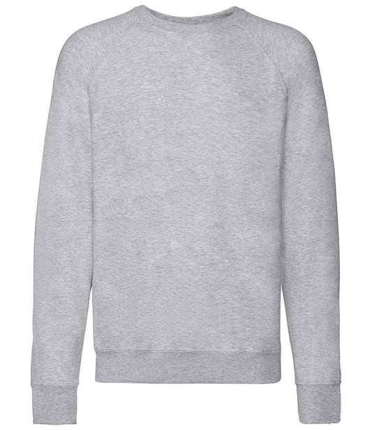 Fruit of the Loom Lightweight Raglan Sweatshirt - Heather Grey (SS120)