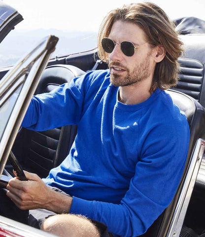 Fruit of the Loom Lightweight Raglan Sweatshirt - Royal Blue (SS120)