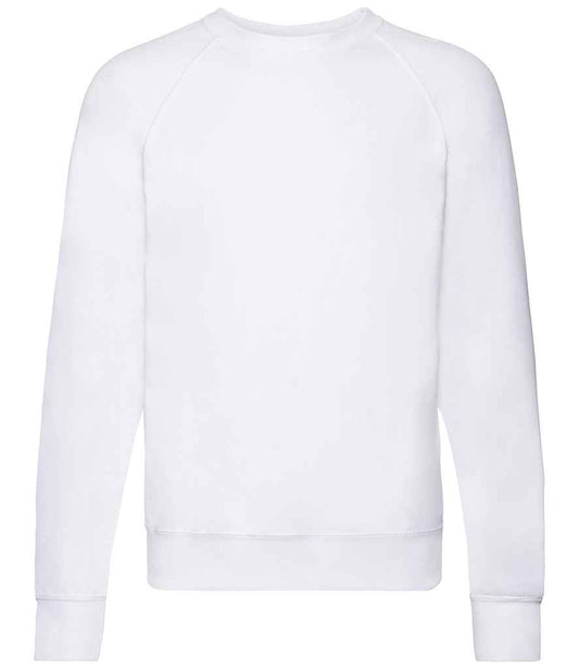 Fruit of the Loom Lightweight Raglan Sweatshirt - White (SS120)