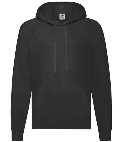 Fruit of the Loom Lightweight Hooded Sweatshirt - Black (SS121)