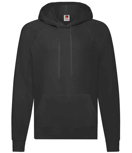 Fruit of the Loom Lightweight Hooded Sweatshirt - Black (SS121)