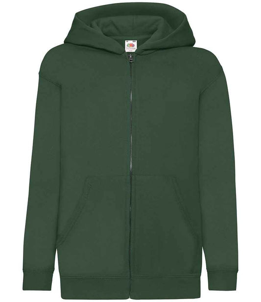 Fruit of the Loom Kids Classic Zip Hooded Sweatshirt - Bottle Green (SS16B)
