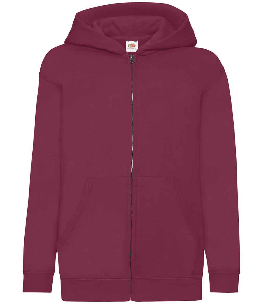 Fruit of the Loom Kids Classic Zip Hooded Sweatshirt - Burgundy (SS16B)
