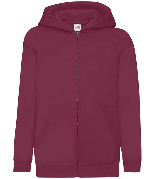 Fruit of the Loom Kids Classic Zip Hooded Sweatshirt - Burgundy (SS16B)