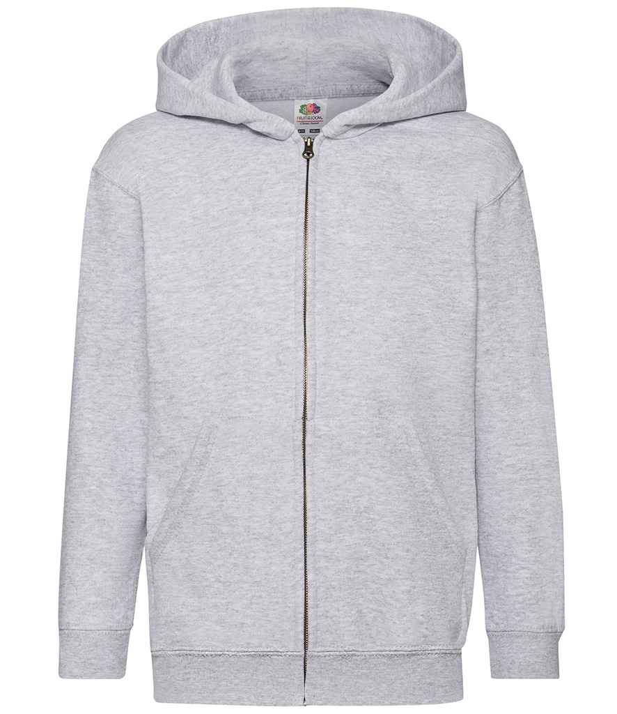 Fruit of the Loom Kids Classic Zip Hooded Sweatshirt - Heather Grey (SS16B)