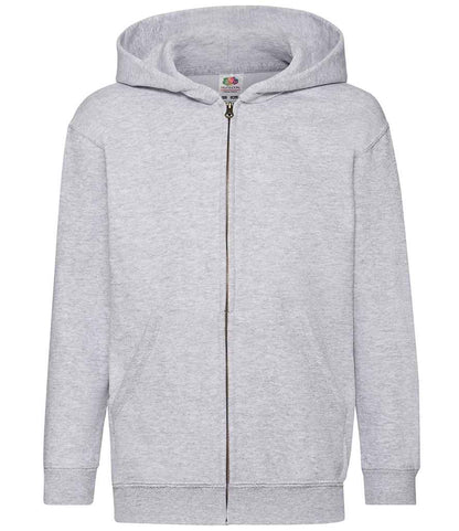 Fruit of the Loom Kids Classic Zip Hooded Sweatshirt - Heather Grey (SS16B)