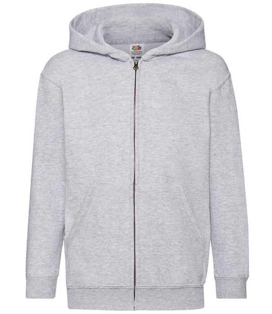 Fruit of the Loom Kids Classic Zip Hooded Sweatshirt - Heather Grey (SS16B)