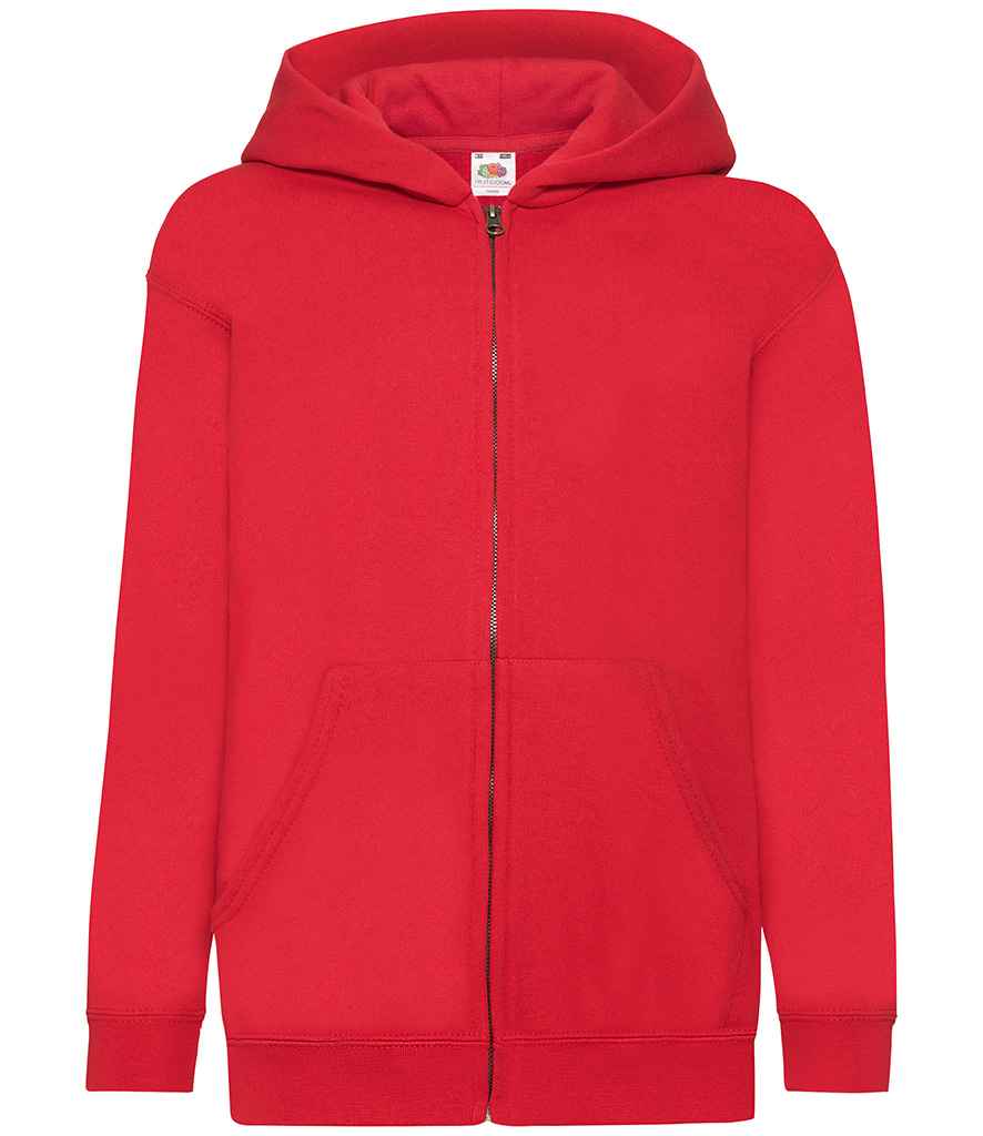 Fruit of the Loom Kids Classic Zip Hooded Sweatshirt - Red (SS16B)