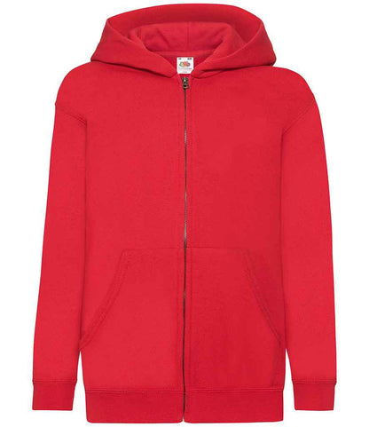 Fruit of the Loom Kids Classic Zip Hooded Sweatshirt - Red (SS16B)