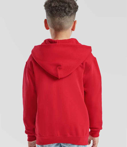 Fruit of the Loom Kids Classic Zip Hooded Sweatshirt - Red (SS16B)