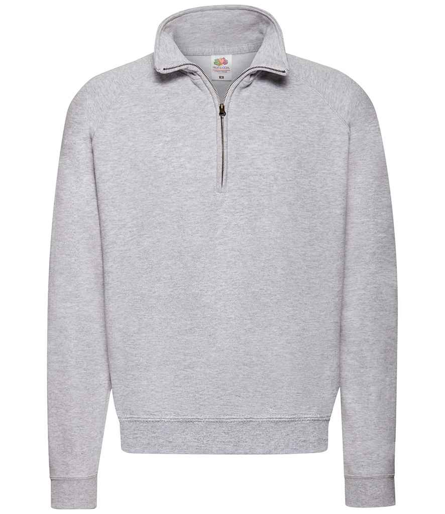 Fruit of the Loom Classic Zip Neck Sweatshirt - Heather Grey (SS17)